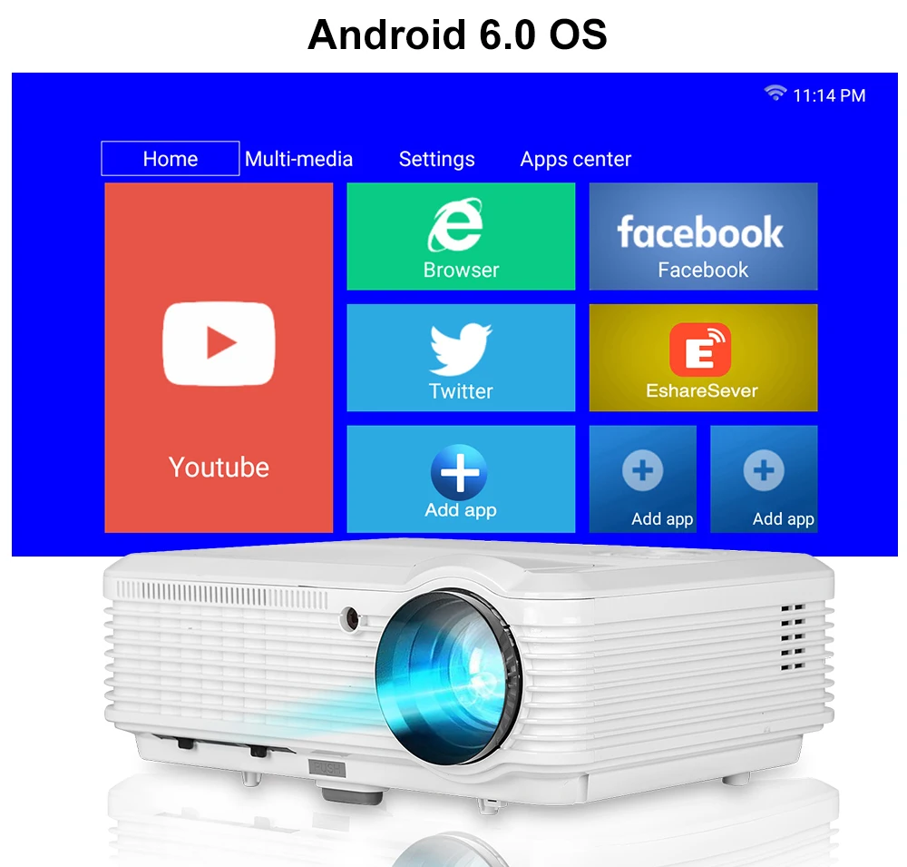CAIWEI A7/A7AB Android проектор 1080p Full Hd Домашний кинотеатр светодиодный проектор для поддержки 4k портативный мобильный Wifi видео ТВ проектор