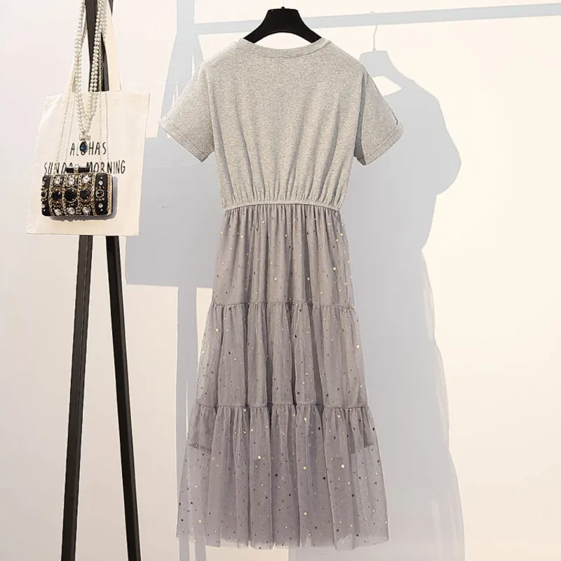 Женское кружевное плиссированное платье с блестками милое многослойное