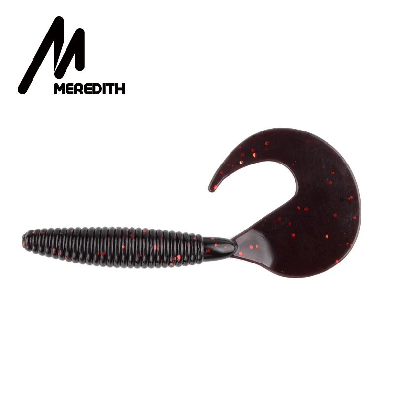 MEREDITH 90 мм Grub искусственные рыболовные приманки 10 шт. 4,4 г мягкие наживки для рыбы Хищник снасти червь воблеры мягкие приманки - Цвет: R