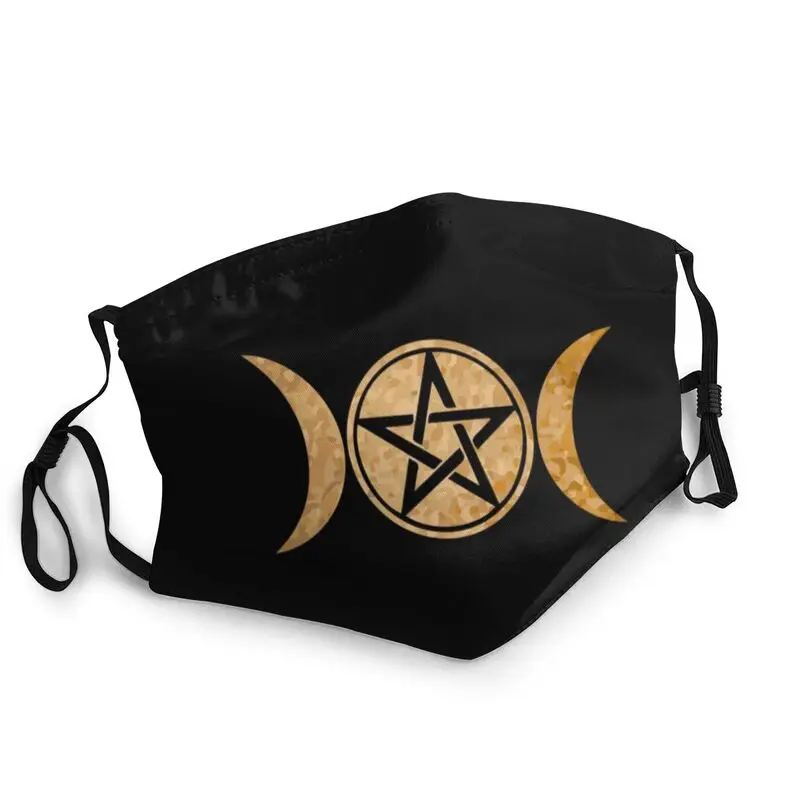 

Маска Wiccan с символом «Тройная Луна», многоразовая маска для защиты лица от пыли для мужчин и женщин, мужской респиратор, маска для рта