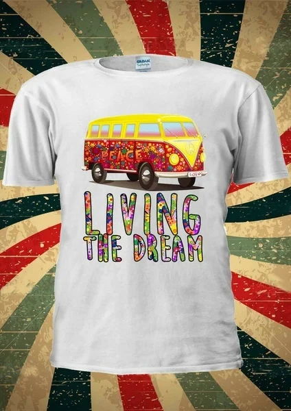 

Camper Van Living The Dream Surf Festival T-Shirt Vest Top Men Women Unisex 2054