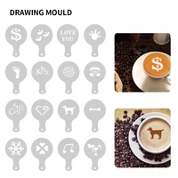 16pcs coffee decorating stencils floral printing mould plastic cupcake template cake chocolate spray mold