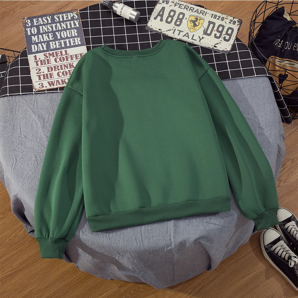 Crewneck Gray Hoodies Vintage Plain Sweatshirt Pullover Top Women Casual Loose O Neck Sweetshirts Loose Fit Winter Velvet Coat