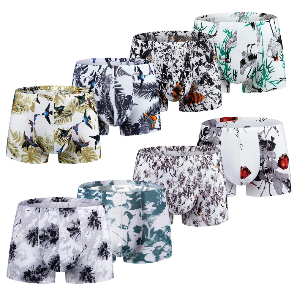 Трусы-боксеры мужские из вискозы пикантное нижнее белье дышащие ультратонкие