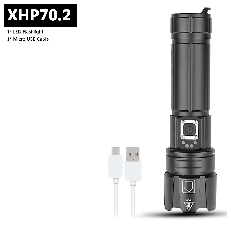 Package A Xhp70.2 мощный светодиодный фонарик power bank с функцией usb зарядки, растягивающийся зум 18650 или 26650, перезаряжаемый фонарь Z90+ 1476 - Испускаемый цвет: Package A