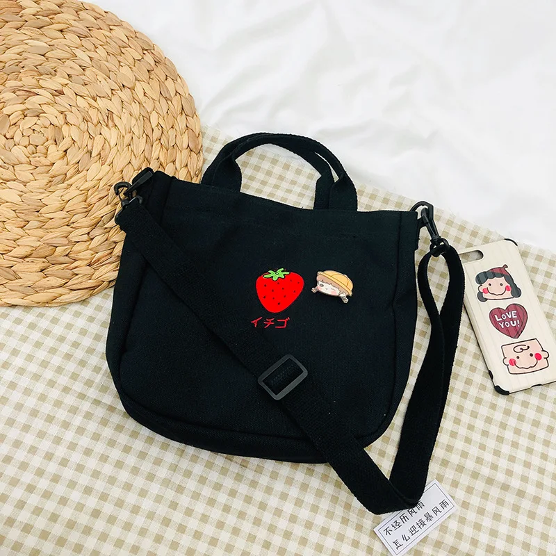 Милая маленькая сумка для девочек с вышитыми фруктами авокадо клубничным узором