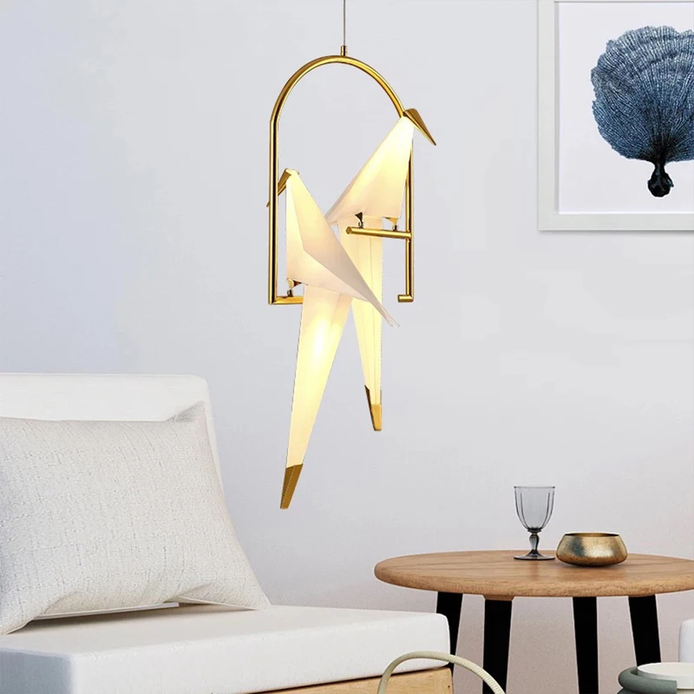 Креативный бумажный скандинавский Золотой подвесной светильник s лампа для