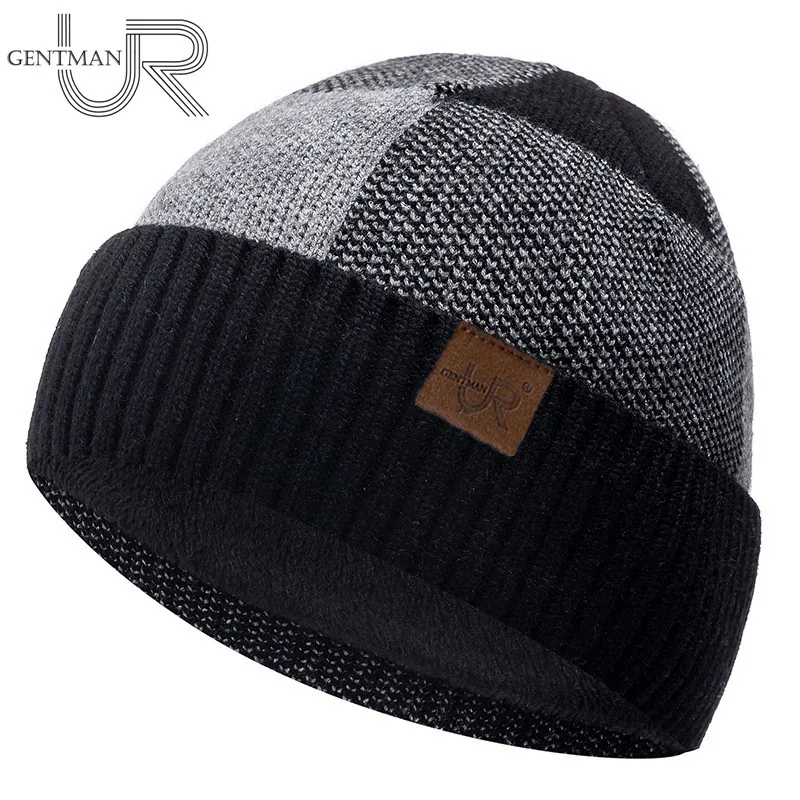 New Unisex Winter Hat Add Fleece Warm Cap Lattice Stitching Soft Beanie Hat For Men Women Outdoor Thicken Ski Sports Knitted Hat