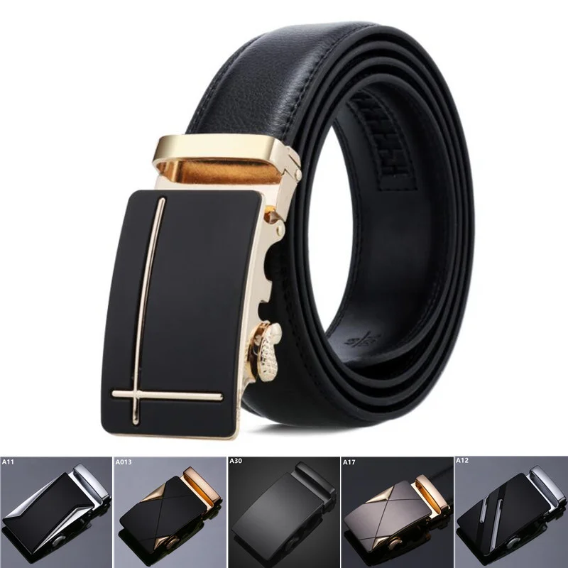 

Special Offer 3.5cm Width Men Genuine Leather Belts,Two-Layer Cowhide Man's Automatic Buckle Cowskin Waistband Alloy Buckle Belt