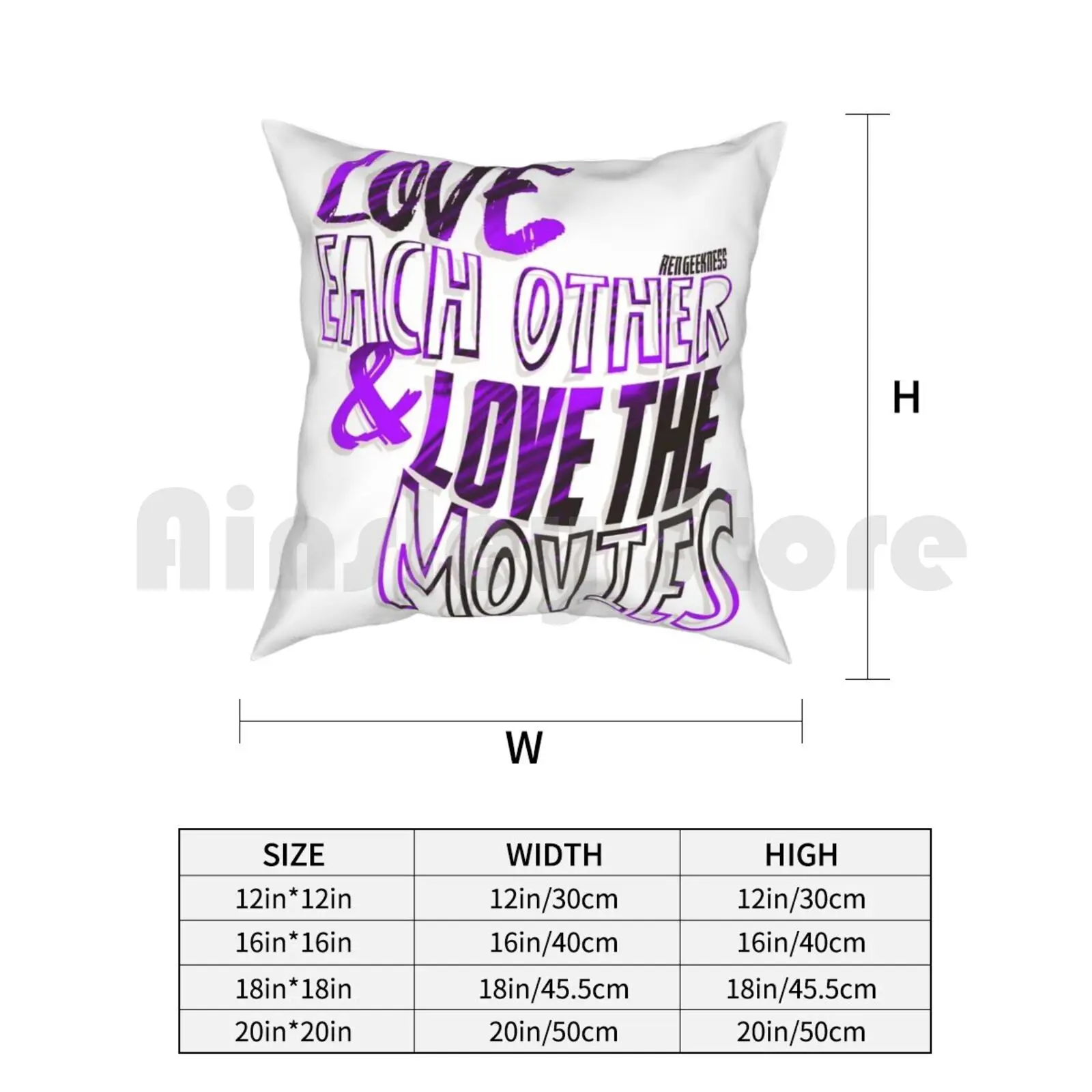 Подушка с надписью Love The Фильмы (P)