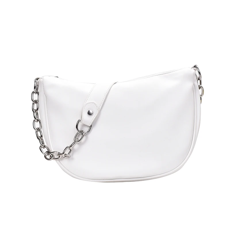 

Korean Style Retro Solid Simple Armpit Bag PU Leather Shoulder Bags for Women 2021 Summer Travel Crossbody Handbags Baguette Bag