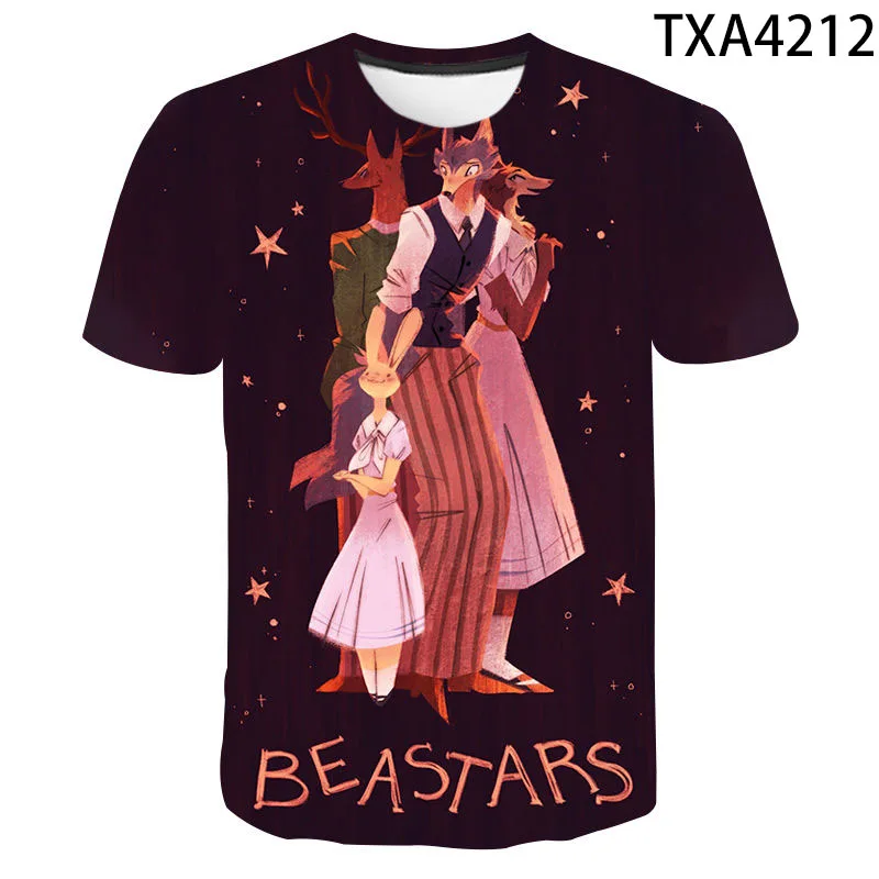 

New Anime Beastars Summer 3D Printed T shirt Men Women Children Fashion Streetwear Cool Boy Girl Kids Short Sleeve Tops Tee