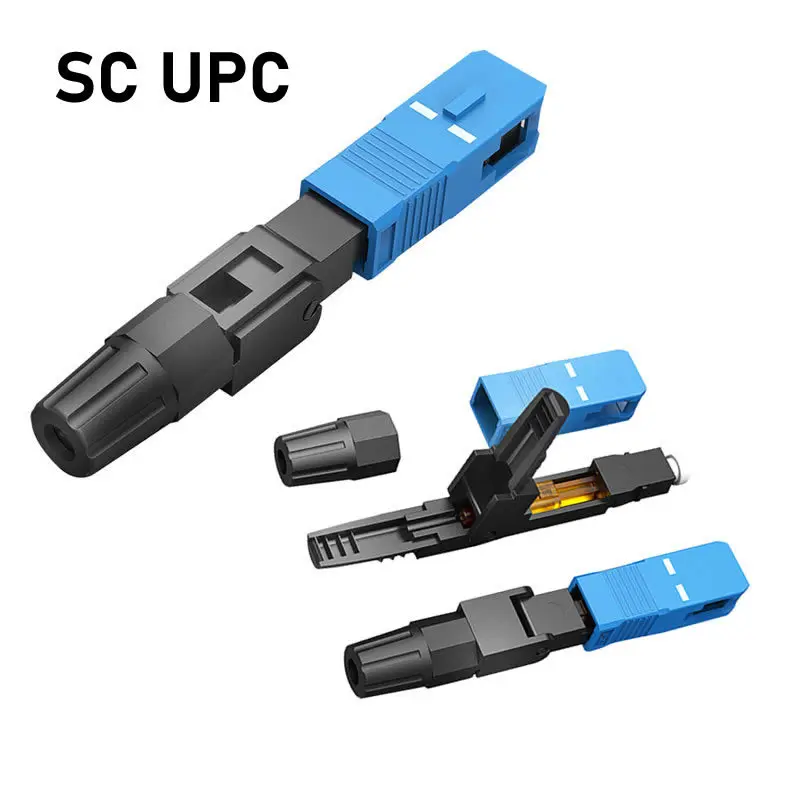 50pcs 100pcs SC UPC single-mode Fast Connector Embedded Connector FTTH Tool Cold Fiber Fast Connector SC Fiber Optic Connector