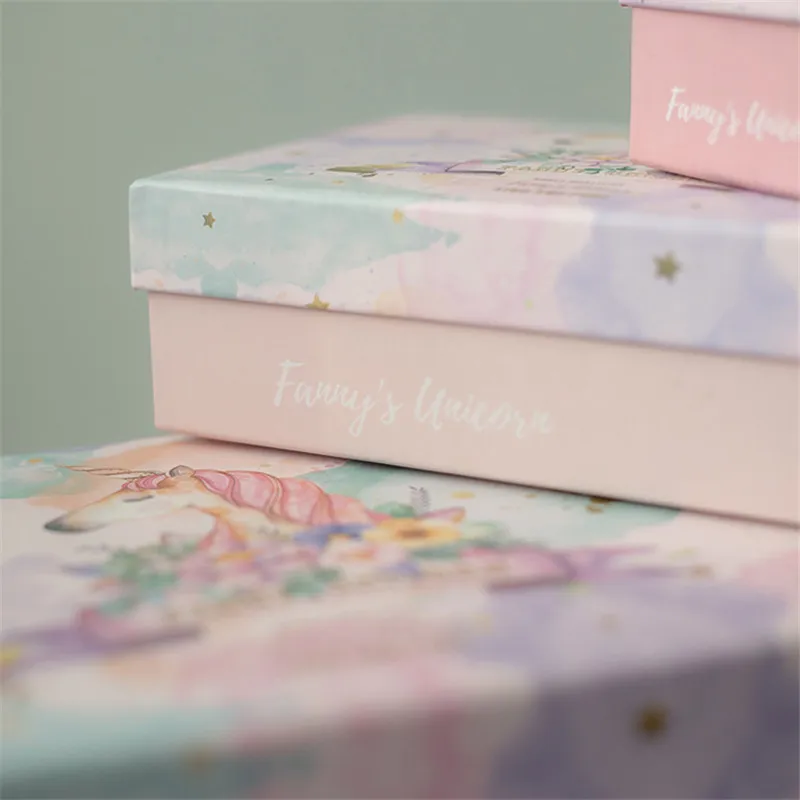 Новогодняя Подарочная коробка с единорогом ручная роспись сумки для еды