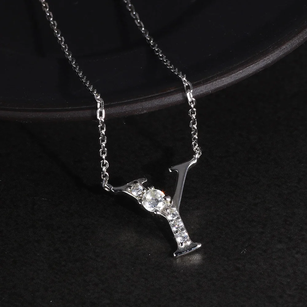 Женское Ожерелье из стерлингового серебра 925 пробы с буквенным Y подвеской