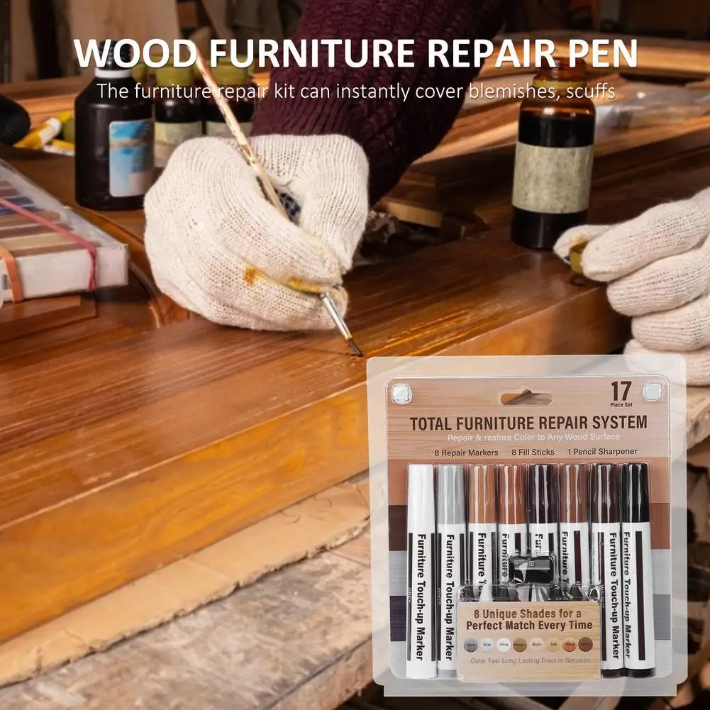 

1 Set Furniture Repair Wood Cabinet Floor Touch Up Markers Scratch Filler Remover Filler Sticks Scratch Fix For Floor Furniture