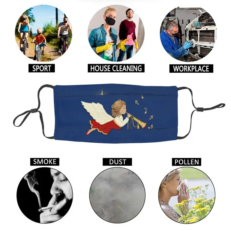 

Non-Disposable Christmas Trumpet Angel Mask for Face Jazz Music Lover Mask Anti Haze Dustproof Protection Respirator Muffle