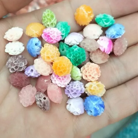 

10pcs new flower beads mix colors random clay material 10mm for women bracelets making diy jewelry findings and components