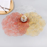 hollow dandelion flower placemat mug coaster table mat pvc thickened table mat gold round hot stamping heat insulation placemats