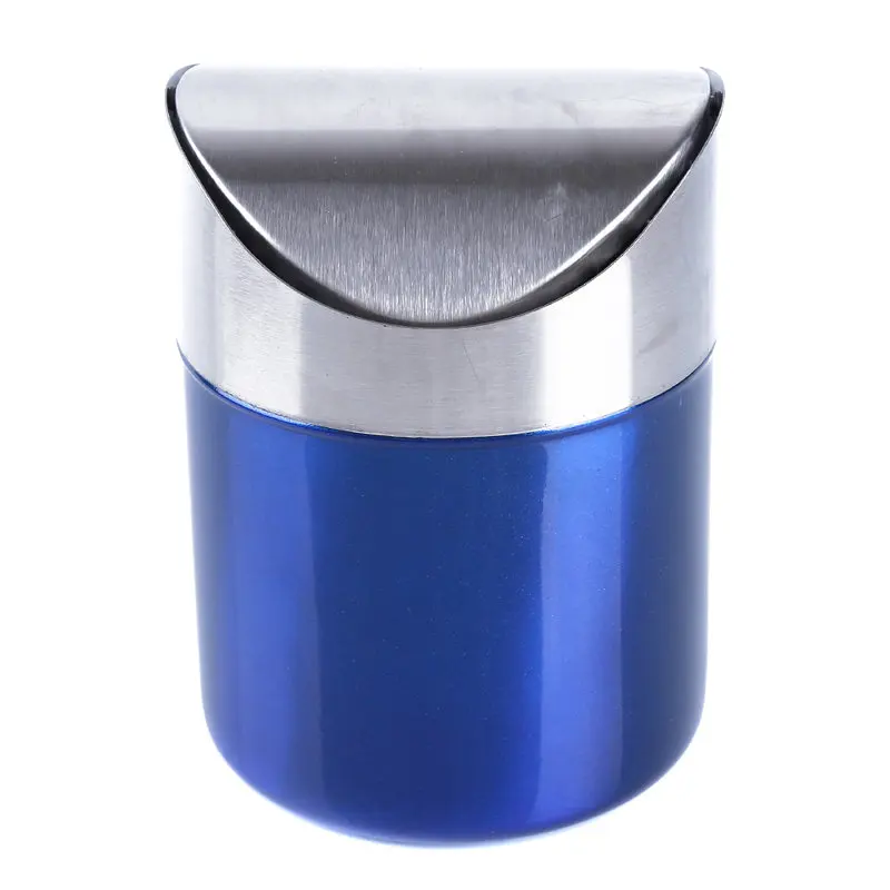 

Useful Desktop Trash Bin Home Office Trash Can Mini Car Rubbish Bin Detachable Rolling Cover Dust Garbage Trash Bin