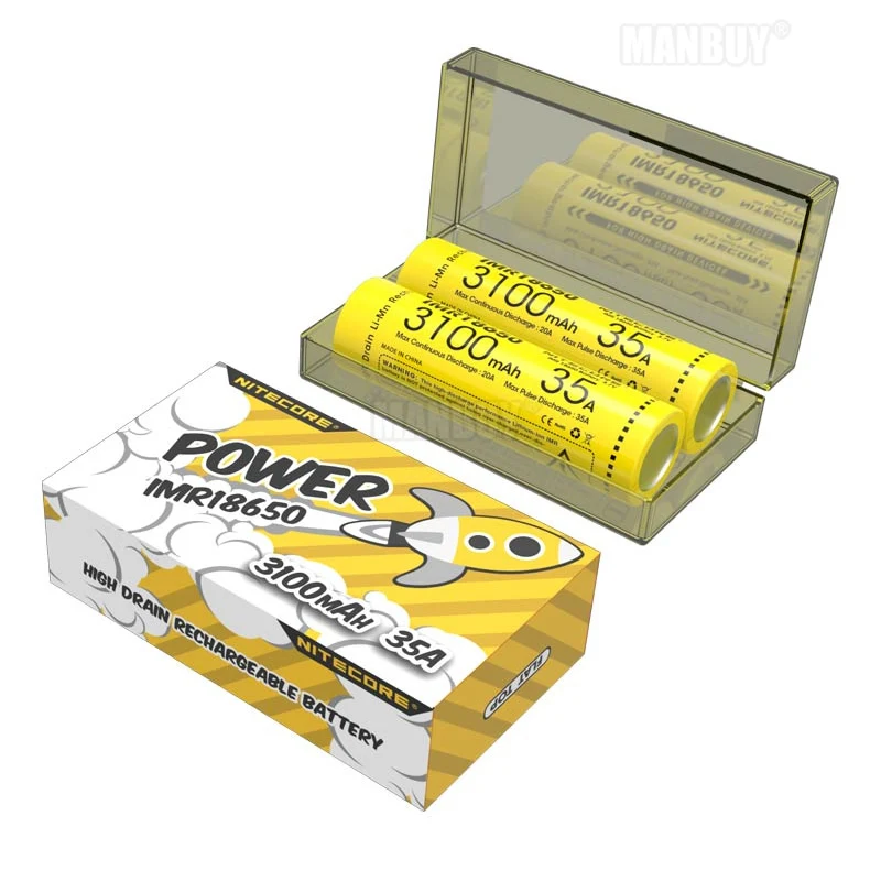 Литий-ионный аккумулятор Nitecore IMR18650 3100 мА · ч 35 А 3 7 в с плоским верхом | Лампы и
