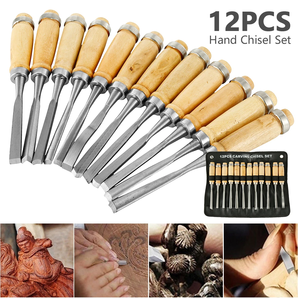 

10/12/15Pcs Wood Carving Tools Carpenter Chisel Carving Knife Engraving For Woodworking Tool Cutter Woodcarving Sculptural Spoon