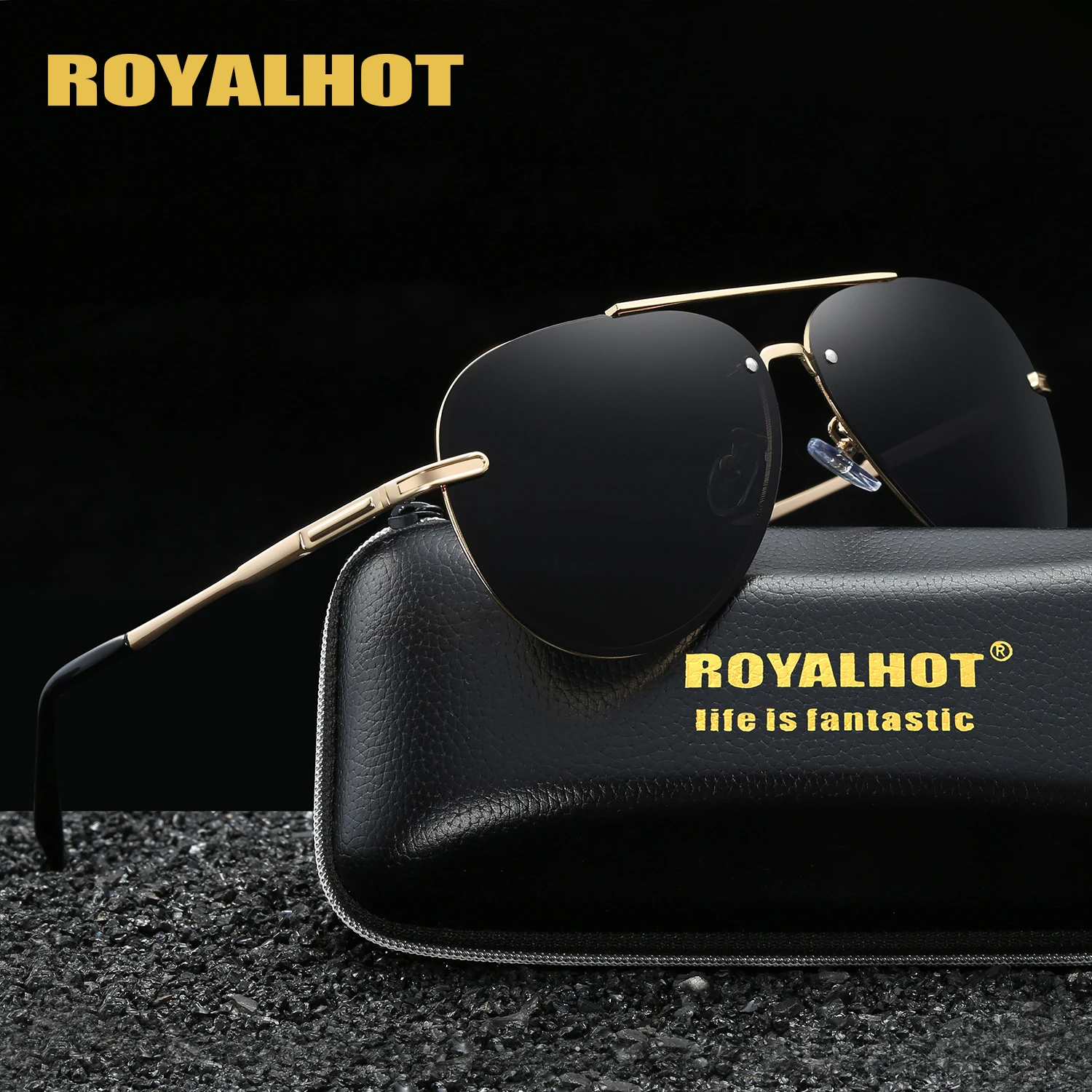 RoyalHot мужские женские поляризационные сплав овальная оправа солнцезащитные очки