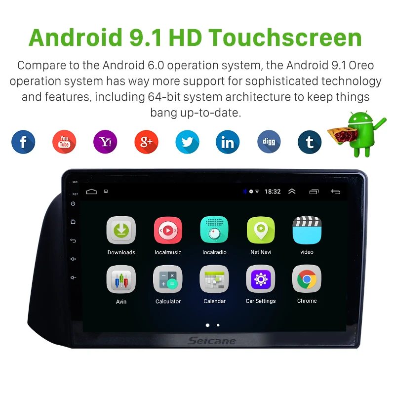 

Seicane DSP Android 9.0 RAM 2GB ROM 32G 8-Core Car Radio 10.1 inch GPS Navigation Multimedia Player for 2019 Hyundai i10 RHD