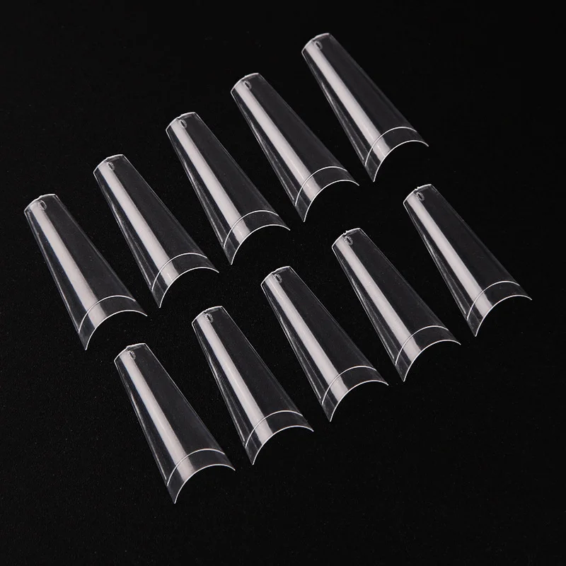 

DIY Art Acrylic Nail Tips Artificial Nail Long Straight Coffin French Clear Natural 100PCS Ballerina Fake Nail Extension