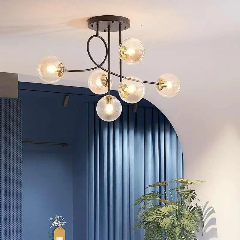 Moderno bola de cristal candelabros para Comedor Cocina habitación sala de techo candelabro de iluminación de interior Accesorios