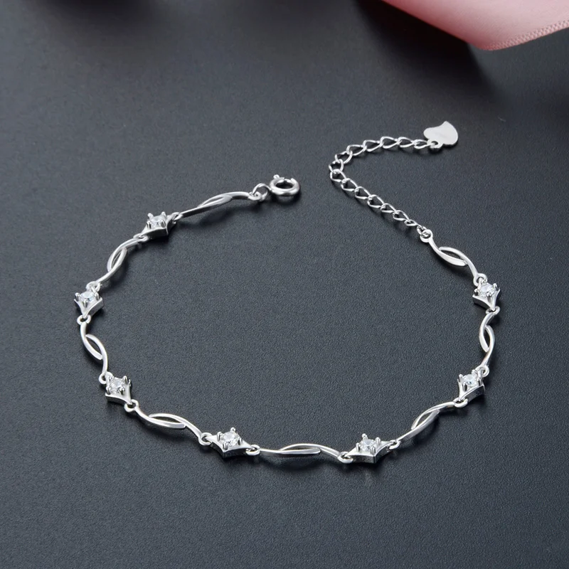 

16.5 Cm Wholesale Jewelry Lucky Bracelet for Women Sterling Silver Wedding Accessory Hand Chain Brand Waist Bracelet with Box