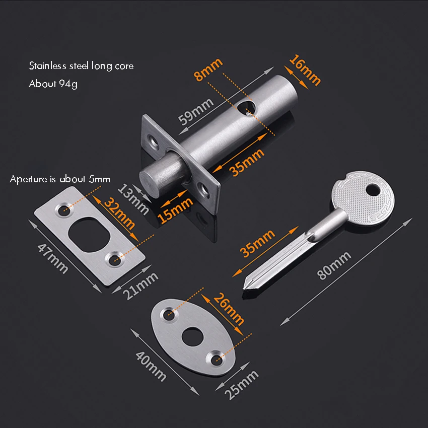 

Скрытый дверной замок Tubewell из нержавеющей стали