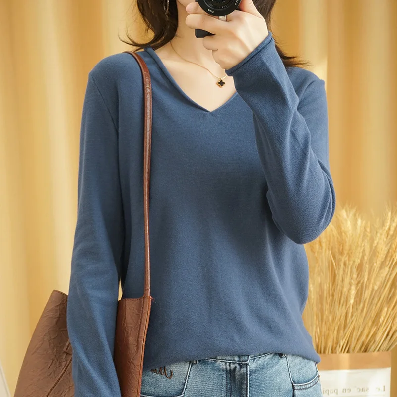 

Весенне-осенний Новый стиль 100% хлопковый Женский пуловер вязаный с капюшоном с длинным рукавом свободный размера плюс женский свитер