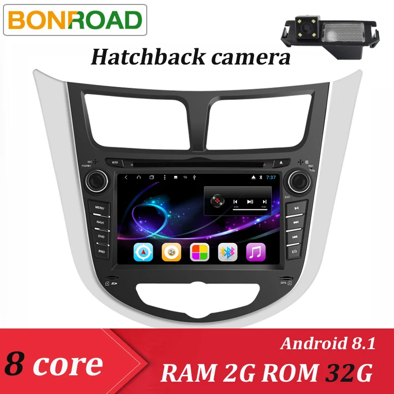 T8-7300A8D5G3S2 Bonroad Android 8,1 Автомобильный мультимедийный плеер Автомобильный DVD для Hyundai Solaris Verna Accent 2010- Автомобильный gps Радио Видео навигация - Цвет: T8-7300A8D5G3S2