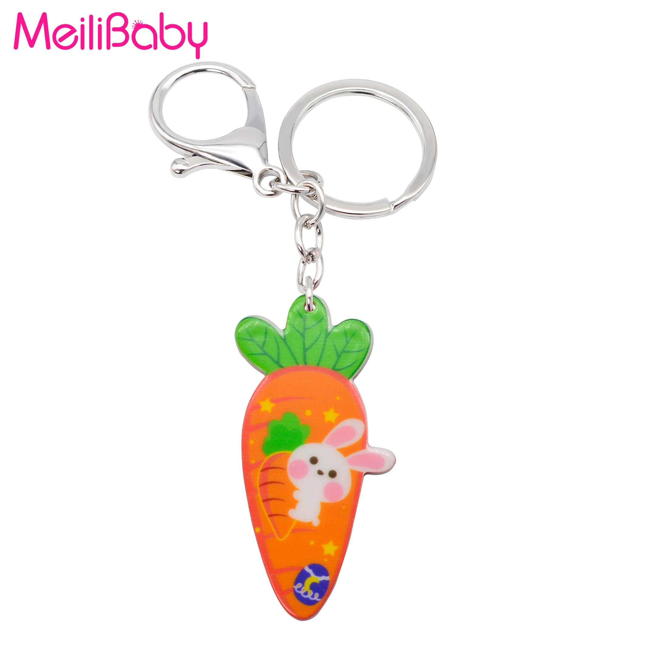 Брелок для ключей унисекс акриловый в виде кролика и моркови 1 шт. | Украшения
