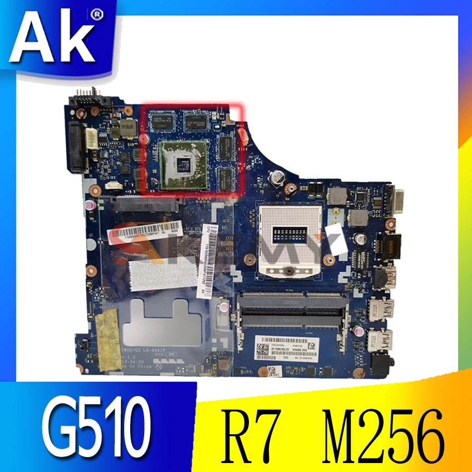 

Akemy VIWGQ/GS LA-9641P материнская плата для ноутбука Lenovo G510 основная плата HM86 DDR3L R7 M256 видеокарта
