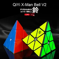 qiyi bell v2 m magic cube x man pyramid magnetic 3x3x3 pyramind magic cube 3x3 speed cube magnet position system cubo magico