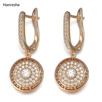 hanreshe natural zircon stud earrings punk jewelry party round cute crystal earrings beautiful copper earrings women gift