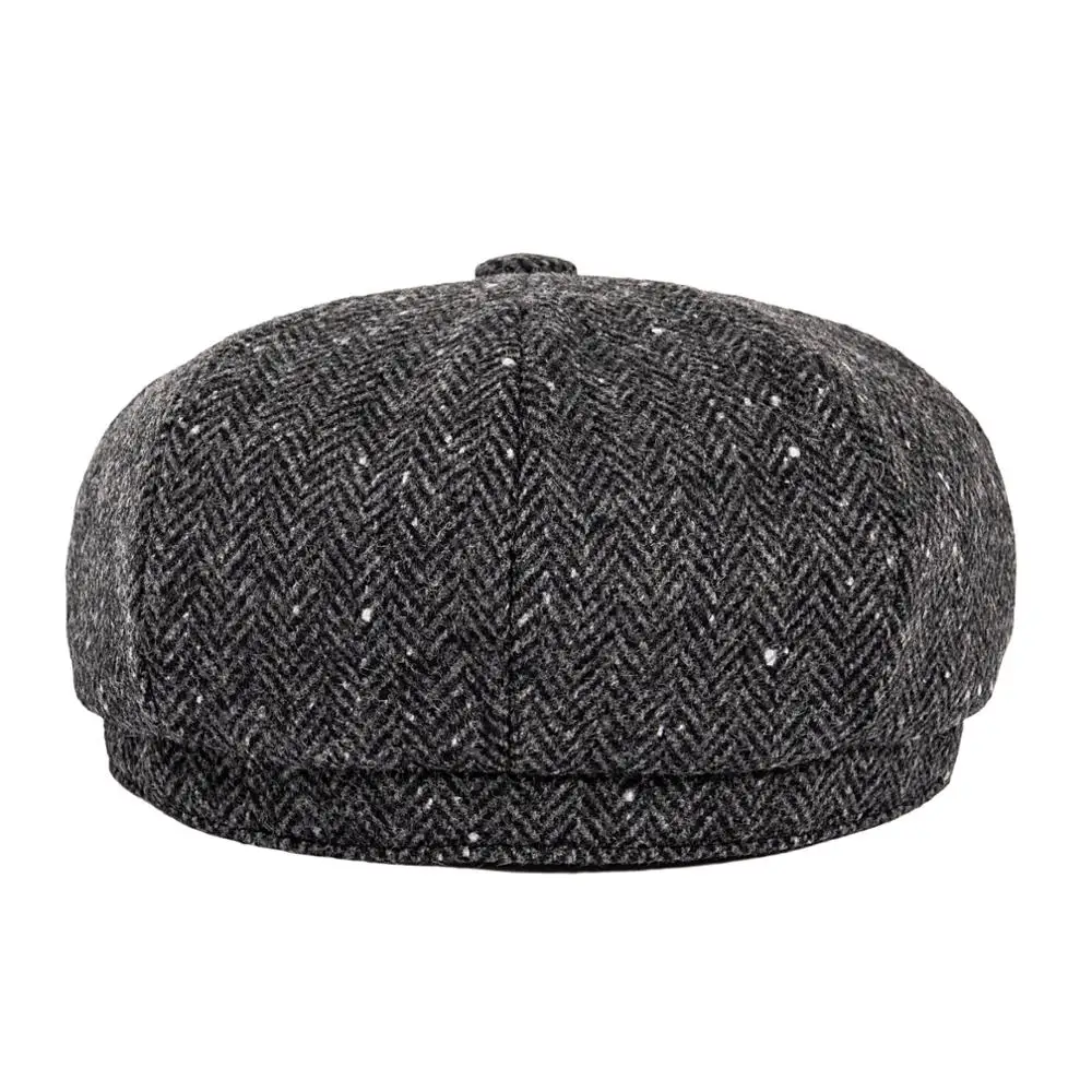 Твидовая Кепка для газетчика BOTVELA в елочку мужчин и женщин ретро Панама белый