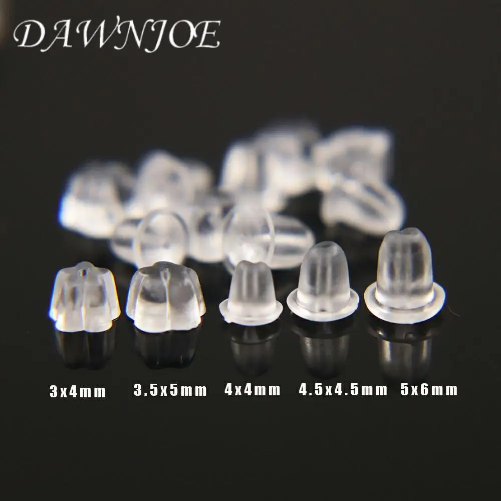 200 шт./лот 2 стильные резиновые серьги силиконовые круглые с заглушкой для