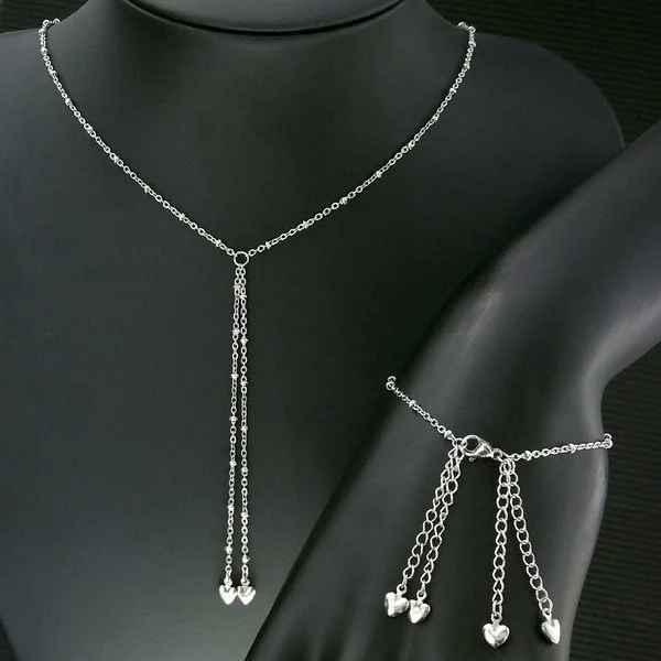 

Set Necklace + Bracelet / Anklet Gift jewelry Prevent allergy Women Lady girl Stainless Steel jewelry Adjustable N367B209