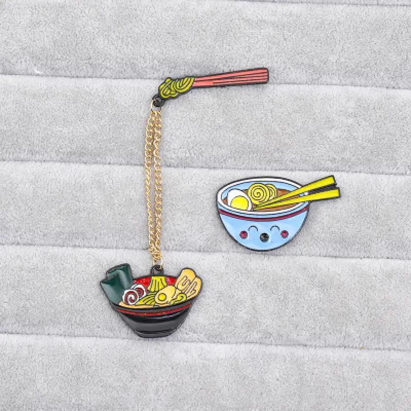 Мультфильм Ramen эмалированные булавки милые японские продукты Tonkotsu лапша Броши