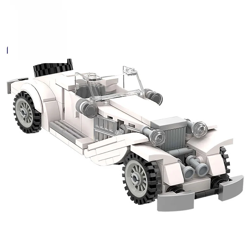 

MOC Cityss Classic White Car Building Blocks For high-tech Mechanical Vintage Roadster Vehicle Cityss Models Bricks Toys Boys