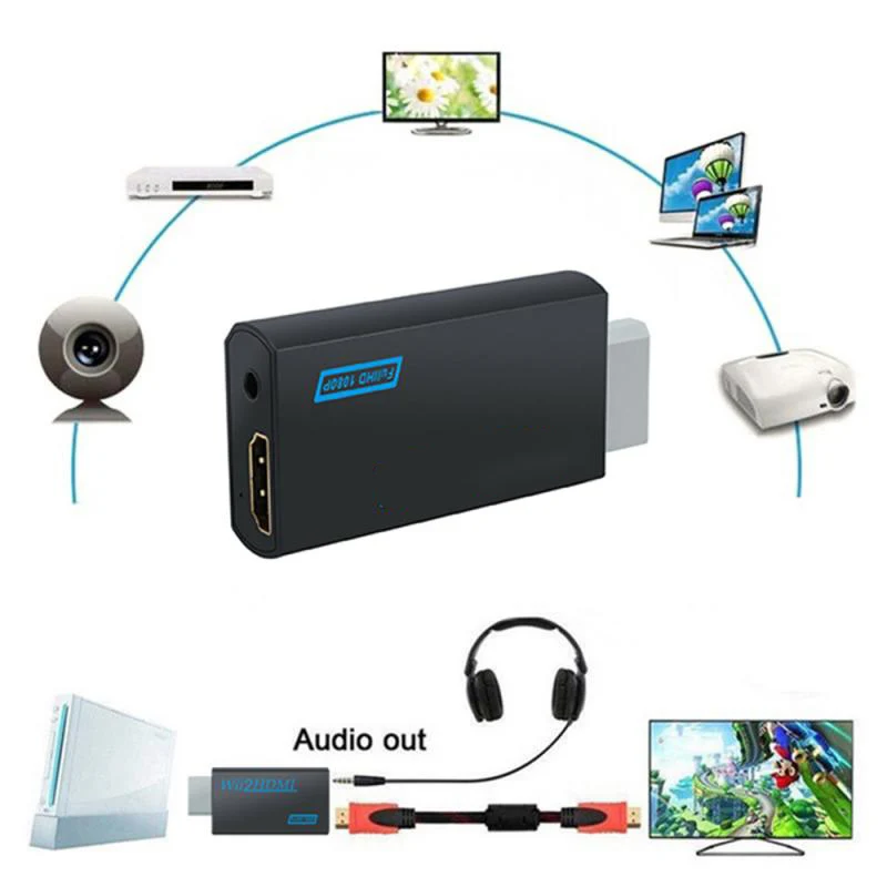 Адаптер Wii в HDMI совместимый преобразователь адаптер 1080p аудио для монитора HDTV| |