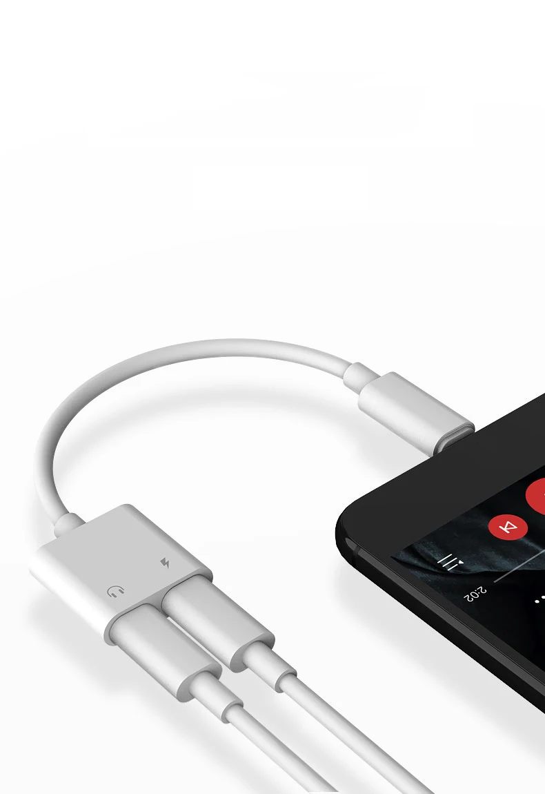 2 в 1 двойной аудио зарядный адаптер для iPhone XS 8 8 Plus 7 6 6S Разъем для наушников зарядное устройство кабель Разъем для наушников адаптер