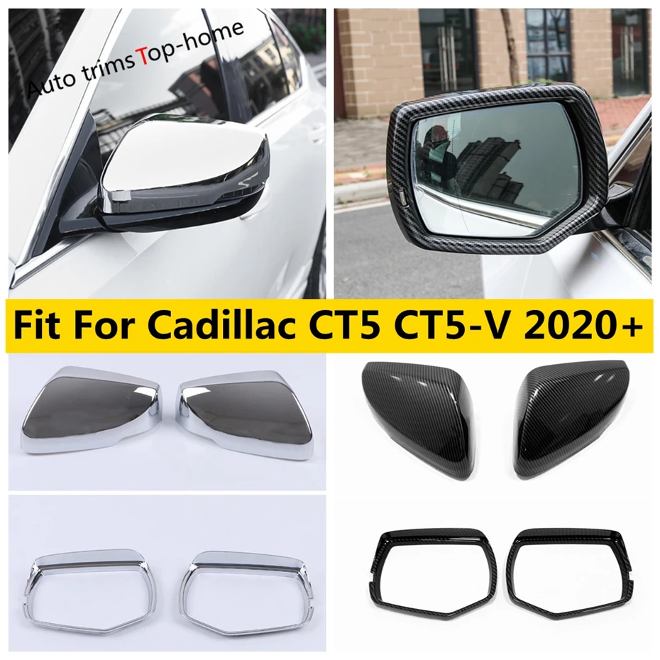 

Yimaautotrims боковое зеркало заднего вида крышка крыла отделка ABS хром/углеродное волокно аксессуары для Cadillac CT5 CT5-V 2020 2021 2022