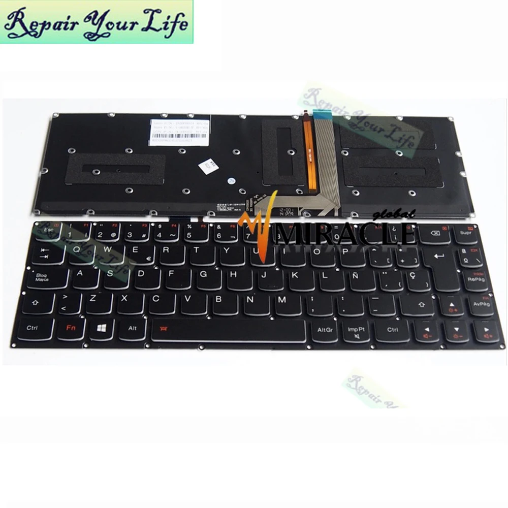 

Laptop keyboard for Lenovo YOGA 3 PRO 13 SP Spanish layout black with backlight New accessories no frame