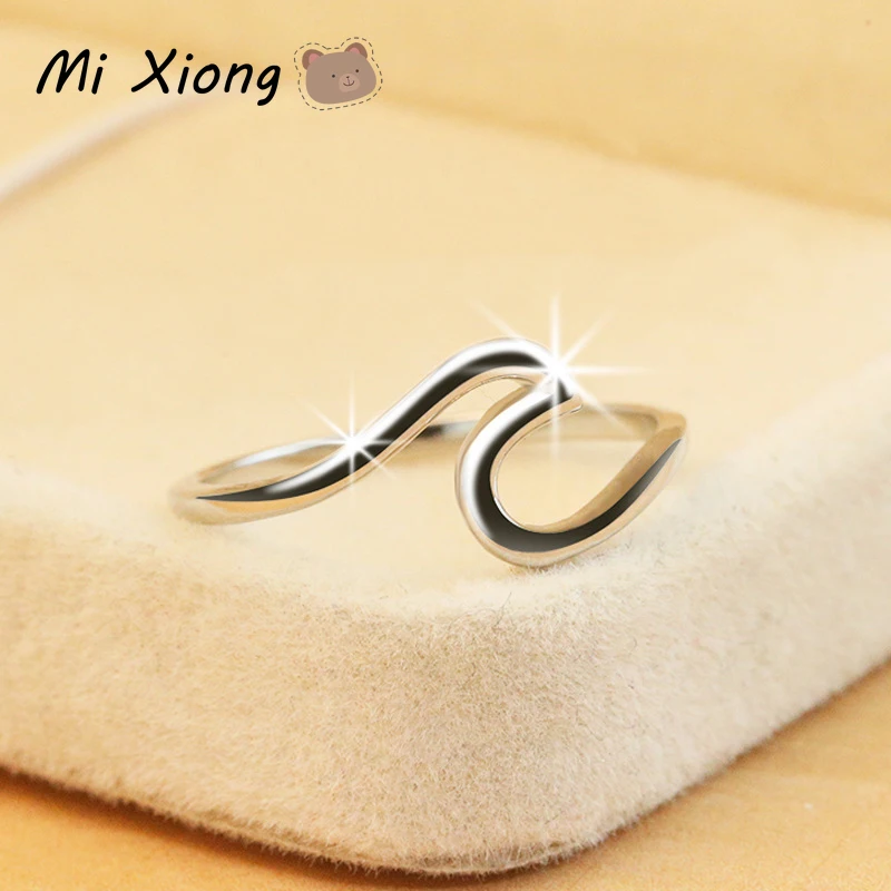 

Женское изысканное кольцо Mi Xiong из серебра 925 пробы в виде волны