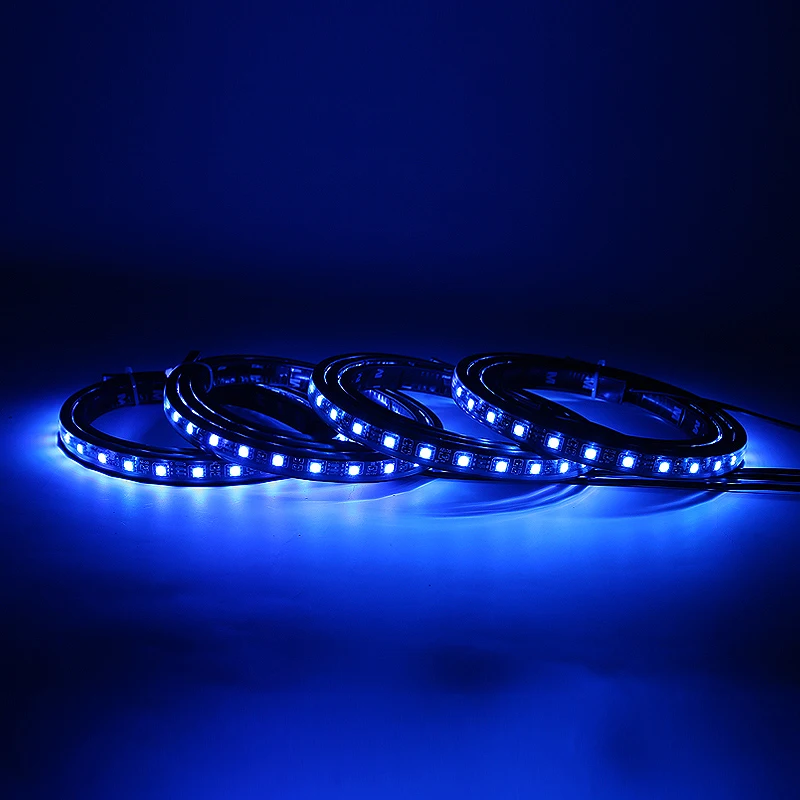 

For Car Decoration 1Set DC 12V 5050 RGB LED Underglow Body Neon Light LED Phone App Control Under Car Tube Strip Kit Mayitr