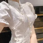 Традиционное китайское платье-Ципао для женщин и девушек, облегающее пикантное короткое винтажное модное мини-платье с разрезом, лето 2021